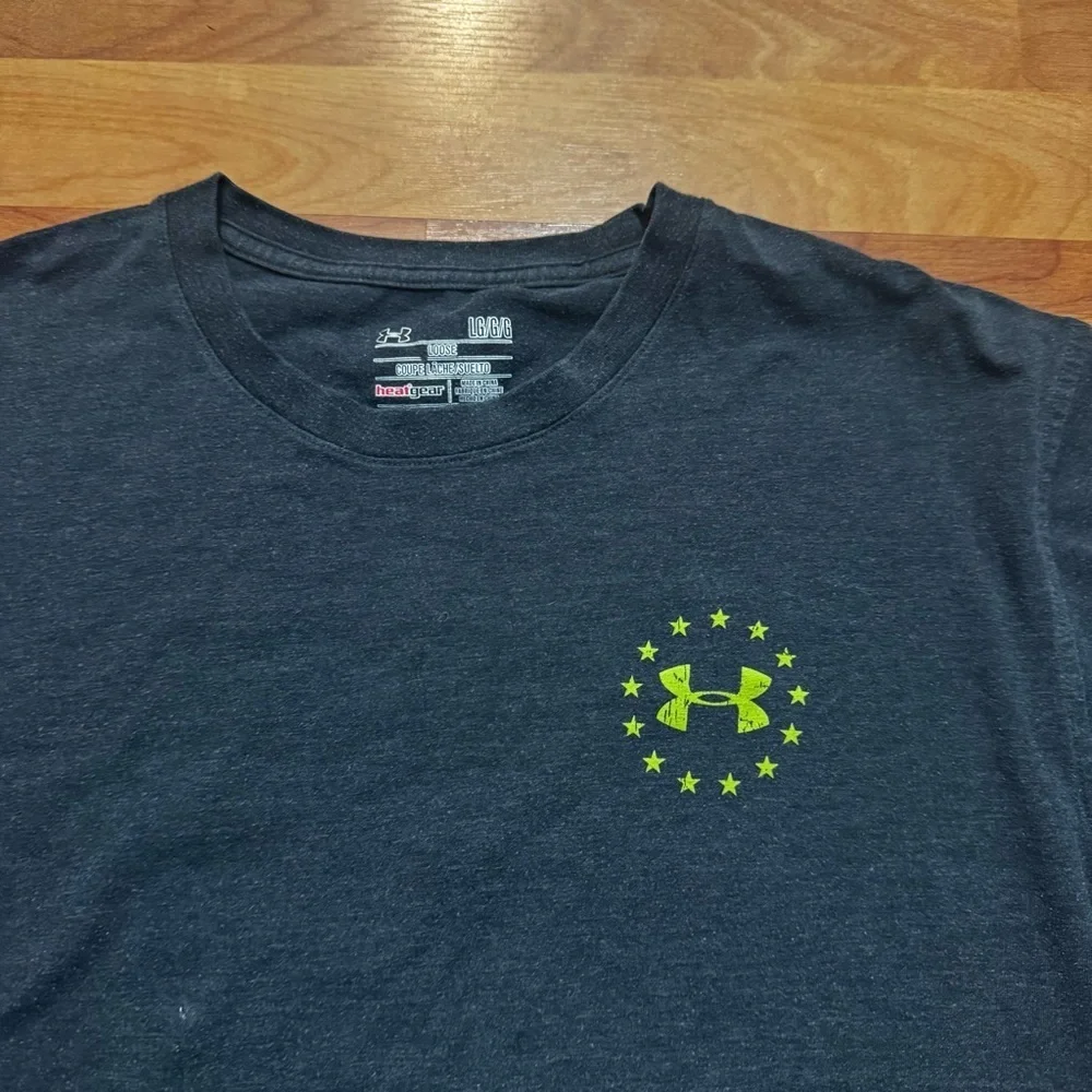 Under Armour Wounded Warrior Project T Shirt Gray UA Freedom USA Tee Men’s Sz L - Picture 2 of 13